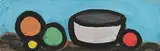 Still Life - Fruit and Bowl by Markey Robinson, gouache on card, offered Jan 2020