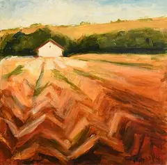 Deborah Donnelly, Ploughed Fields, oil on canvas