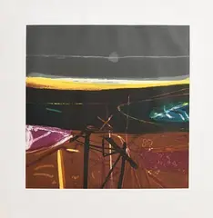 Barbara Rae Scottish, Downpatrick Storm, limited edition lithograph - numbered 3 from an edition of 75