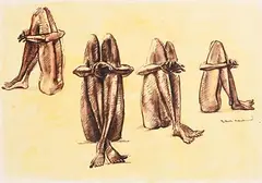 Frederick Edward McWilliam, Legs, watercolour and pen
