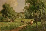 Summer Day near Clough, Co. Antrim by James Humbert Craig, oil on board, offered Nov 2019