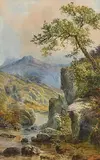 Gap of Dunloe by John Faulkner, watercolour, sold Nov 2019