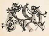 Colin Middleton, Homage to Miro, mixed media on paper