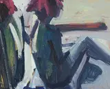 Pearl in Mirror by Brian Ballard, 1998, oil on board, sold Nov 2019