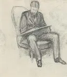 Seated Male by John Butler Yeats, pencil drawing, sold Nov 2019
