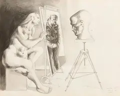 Michael Ayrton British, Galated, 1974, mixed media on paper