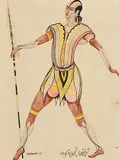 Harry Kernoff, Savage Chief, 1928, watercolour