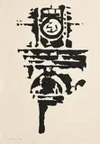 Ballast Office Clock by Louis le Brocquy, 1986, limited edition lithograph - numbered 10 from an edition of 35, sold Nov 2019