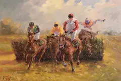 Another One Bites the Turf by Gerry Glynn, 2002, oil on canvas board, offered Nov 2019