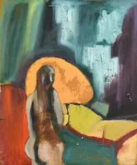 Solitude by John Behan, 1964, oil on canvas, sold Nov 2019