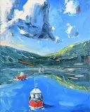 David Coyne, Coming into Harbour, acrylic on canvas