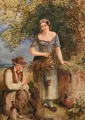 William Mulready, The Meagre Feast, 1854, watercolour