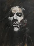 Noel Murphy, Head Study, oil pastel on board