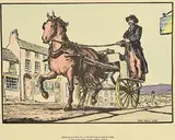 The Post Car by Jack Butler Yeats, hand coloured cuala press print, sold Nov 2019