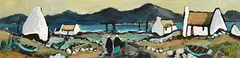 Pat Murphy, Fishing Village, West of Ireland, oil on board