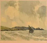 Paul Henry, Galway Hooker off Connemara, print