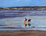 Michael Hanrahan, Riding on the Shore, oil on canvas board