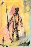 Figure Study by John Kingerlee, mixed media on paper, sold Nov 2019