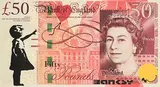 Banksy British, Dismal Sterling Canvas from Dismaland Bemusement Park