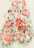 Gordon King British, Merry Christmas, watercolour