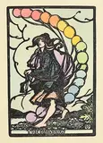 Mary Cottie Yeats, The Rainbow, hand coloured cuala press print