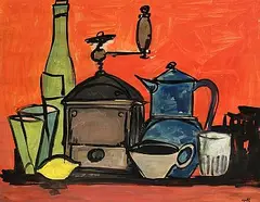 Kenneth Hall, Still Life, mixed media on paper