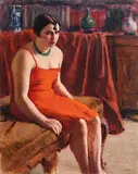 Roderic O'Conor, Seated Woman in a Red Dress / Le Divan, c.1925, oil on canvas