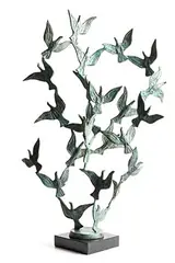 Birds in Flight by John Behan, unique bronze on granite base, sold Oct 2019