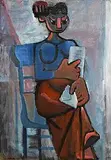 John Melville British, Reading a Letter, 1959, oil on canvas