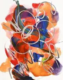 Jeff Koons, Flower Drawing, 2019, archival pigmented inkjet with silver foil on archival paper - number 20 from an edition of 50