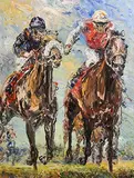 Liam O'Neill, Buaile ar Buaile (Blow for Blow), oil on canvas