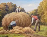 Old Hands Work Best by Charles McAuley, oil on canvas, offered Oct 2019
