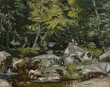 Cloch Liath, Co Wicklow by Maurice MacGonigal, oil on board, sold Oct 2019