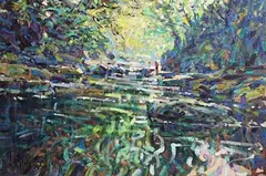 Arthur K. Maderson, Stroud Pool, Near Lismore, oil on board
