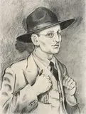 Harry Kernoff, Self Portrait, 1936, charcoal drawing