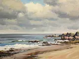 Loading the Boat by Charles McAuley, oil on canvas board, sold Sep 2019