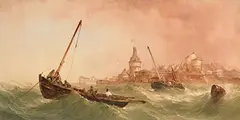 Alfred Herbert, Rough Seas off St Malo, France, watercolour