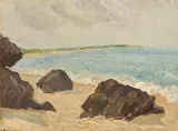 Kerry Beach by Estella Solomons, oil on canvas board, sold Sep 2019