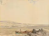 James Humbert Craig, Unloading the Catch, watercolour