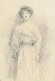 Female Portrait by John Butler Yeats, pencil drawing, sold Sep 2019