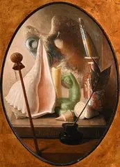 Stuart Morle, Homage to Chardin, oil on board