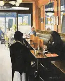 Brian Dennington, Catching Up, 2018, oil on canvas board