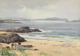 Frank McKelvey, Preparing the Boat, watercolour