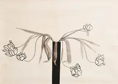Vase of Flowers by Derrick Greaves, 1969, watercolour, sold Sep 2019