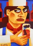 After Service by Graham Knuttel, oil on canvas, sold Sep 2019