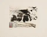 Salvador Dali Spanish, Arrival of the Tour de France at the Champs Elysees, Paris, 1959, etching on handmade vellum with deckle edges - numbered 5 from an edition of 100