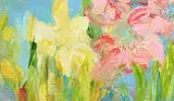 Christine Bowen, Julia July Flowers (II), acrylic on paper