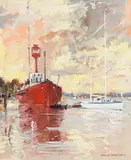 Denis Orme Shaw, Irish Lights, oil on board