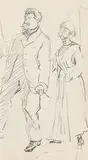 Mary Swanzy, Gentleman Drawing, pencil drawing