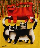 Friends by Graham Knuttel, oil on canvas, sold Aug 2019
